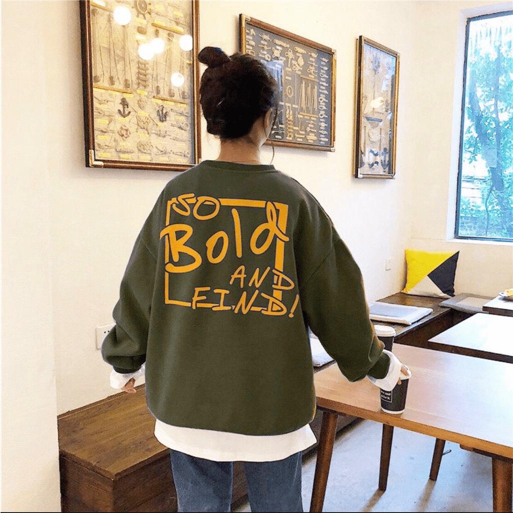 Áo hoodies cổ tròn phong cách hàn