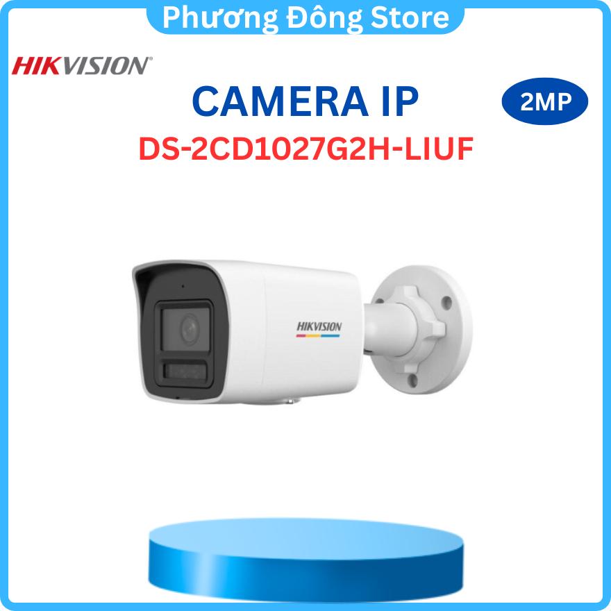 Camera IP HIKVISION Thân trụ DS-2CD1067G2H-LIUF 6MP đèn kép, Tích hợp Micro, Phát hiện người và phương tiện ,.-Hàng chính hãng