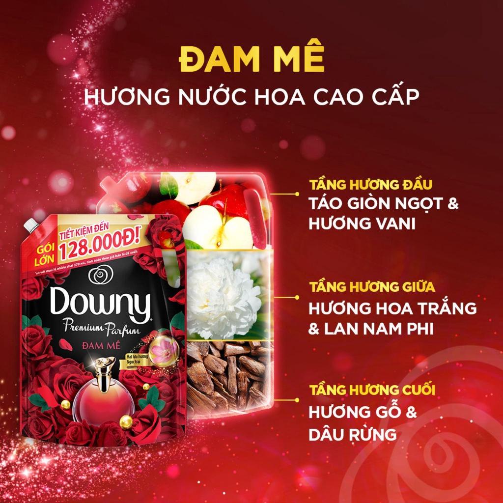 Nước Xả Vải DOWNY Nước Hoa Cao Cấp Đậm Đặc Hương Đam Mê Túi 4L