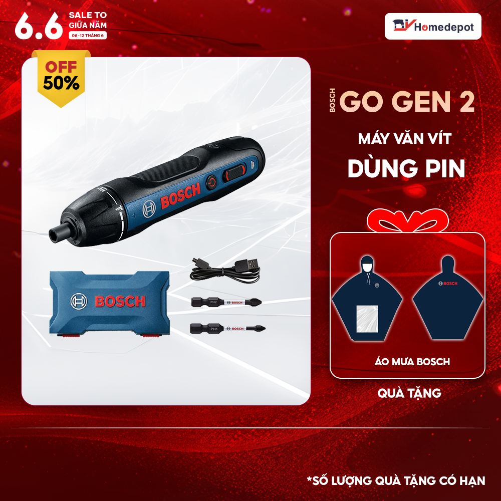 Máy vặn vít dùng pin Bosch go gen 2 Mới