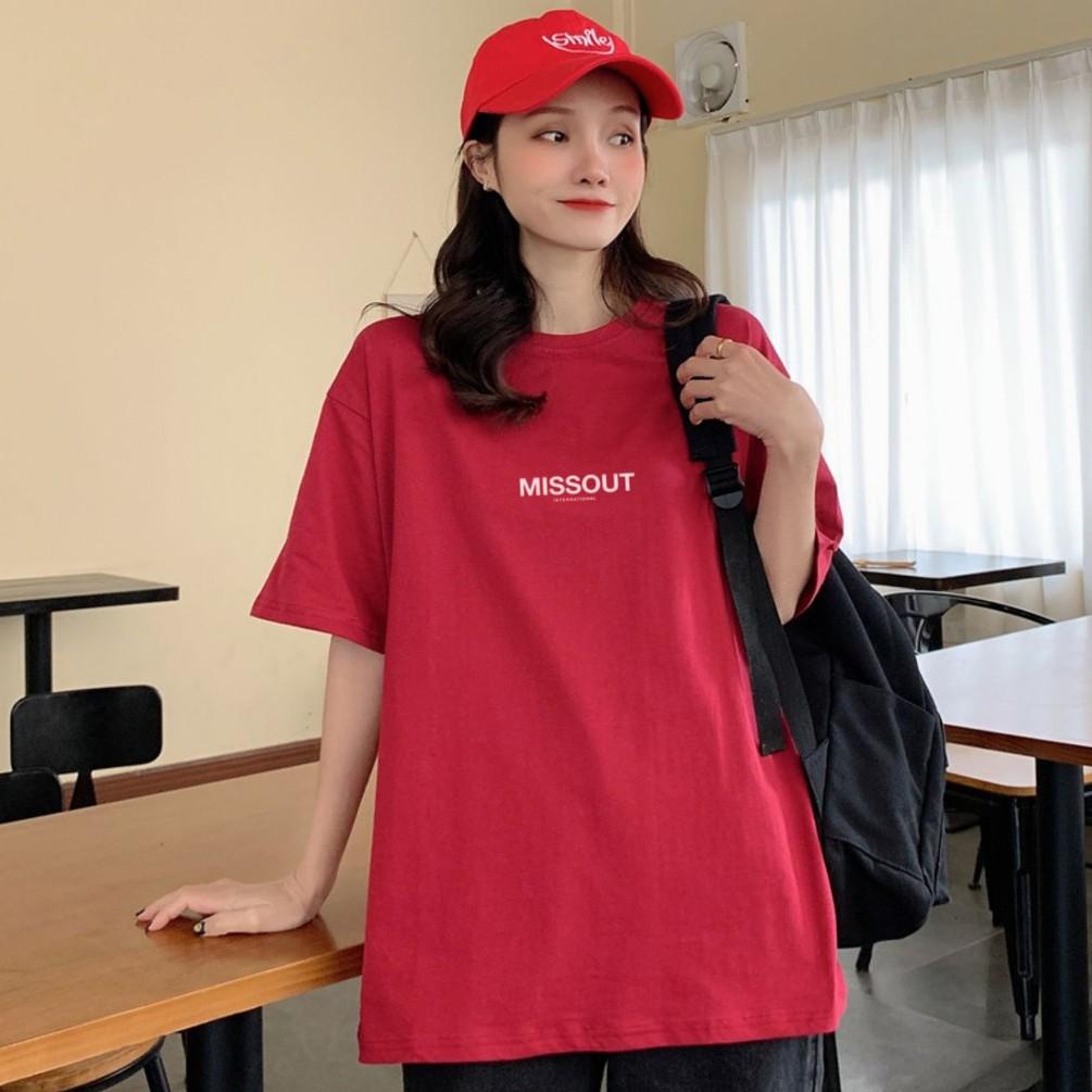 Áo thun tay lỡ MISSOUT phông Unisex nam nữ tee oversize form rộng pull Ulzzang Streetwear Hàn Quốc vải mềm