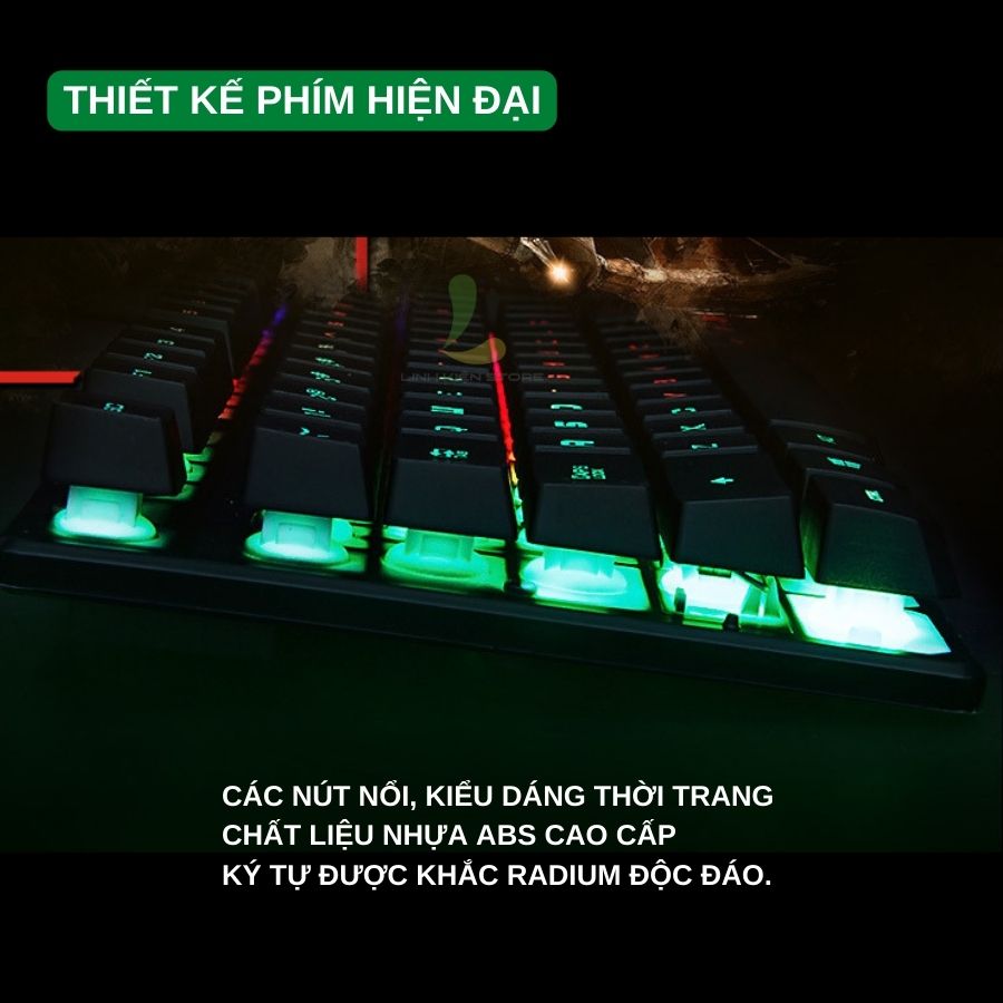 Combo bàn phím chuột  LIMEIDE GTX300 - Bộ bàn phím giả cơ và chuột gaming, đèn led cầu vồng siêu ấn tượng - Hàng nhập khẩu