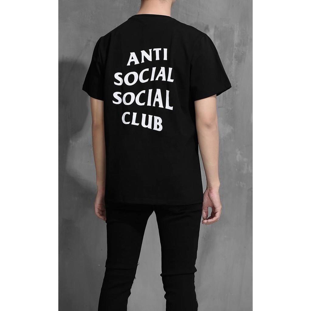 Áo thun Anti Social Social Club form rộng nam nữ unisex, màu đen, tay ngắn, tay lỡ FreeSize