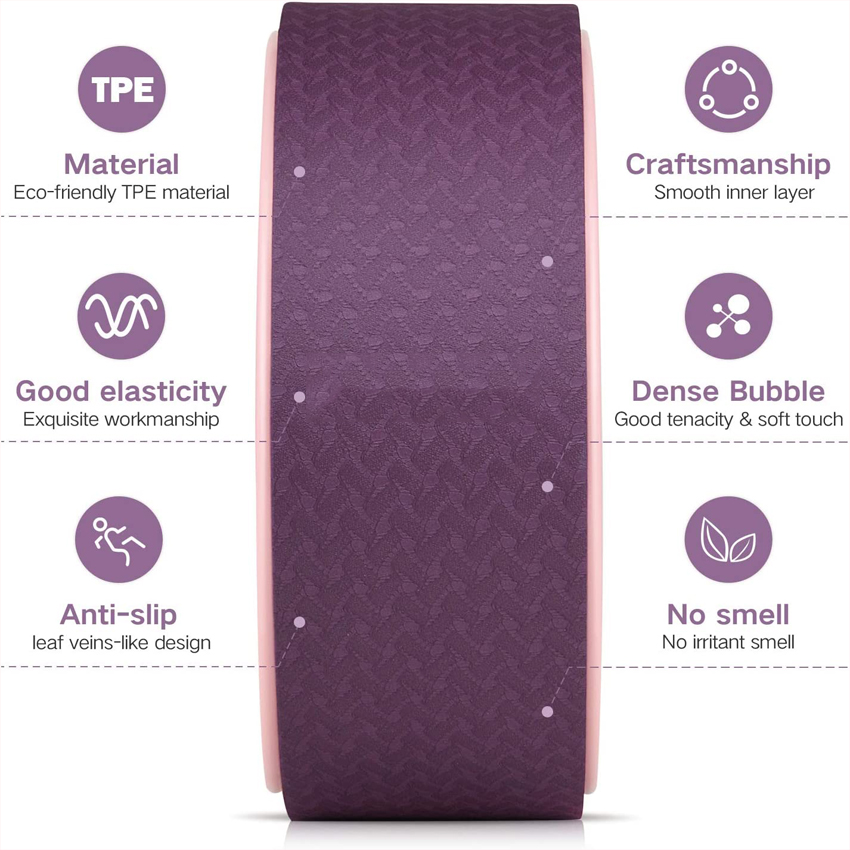 Combo Thảm Tập Yoga TPE 2 Lớp 6mm, Vòng Tập Yoga Trơn - YOGA QG, Thảm 2 Lớp Cao Cấp, Chống Trơn Trượt, Thấm Hút Mồ Hôi, Mềm Mượt, Không Gây Kích Ứng; Vòng Nhựa ABS Bọc TPE Mềm Mại, Chịu Lực Cao, Kích Thước 33x13cm - Hàng chính hãng