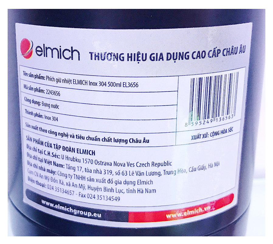 Phích giữ nhiệt Elmich inox 304 500ml EL3656