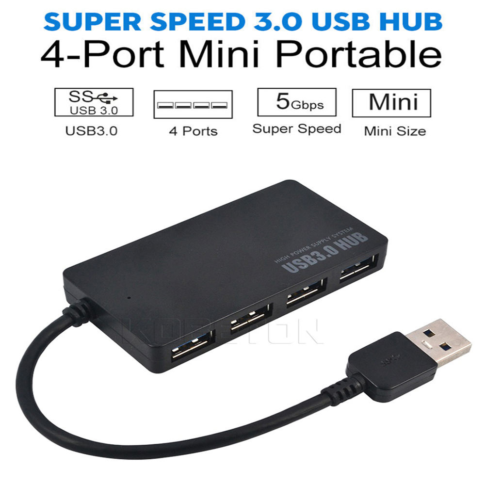 Hub chia cổng usb 3.0 Ultra Slim có công tắc (4 cổng) - Bộ chia cổng USB 1 ra 4, USB 3.0, thiết bị chia cổng usb 3.0