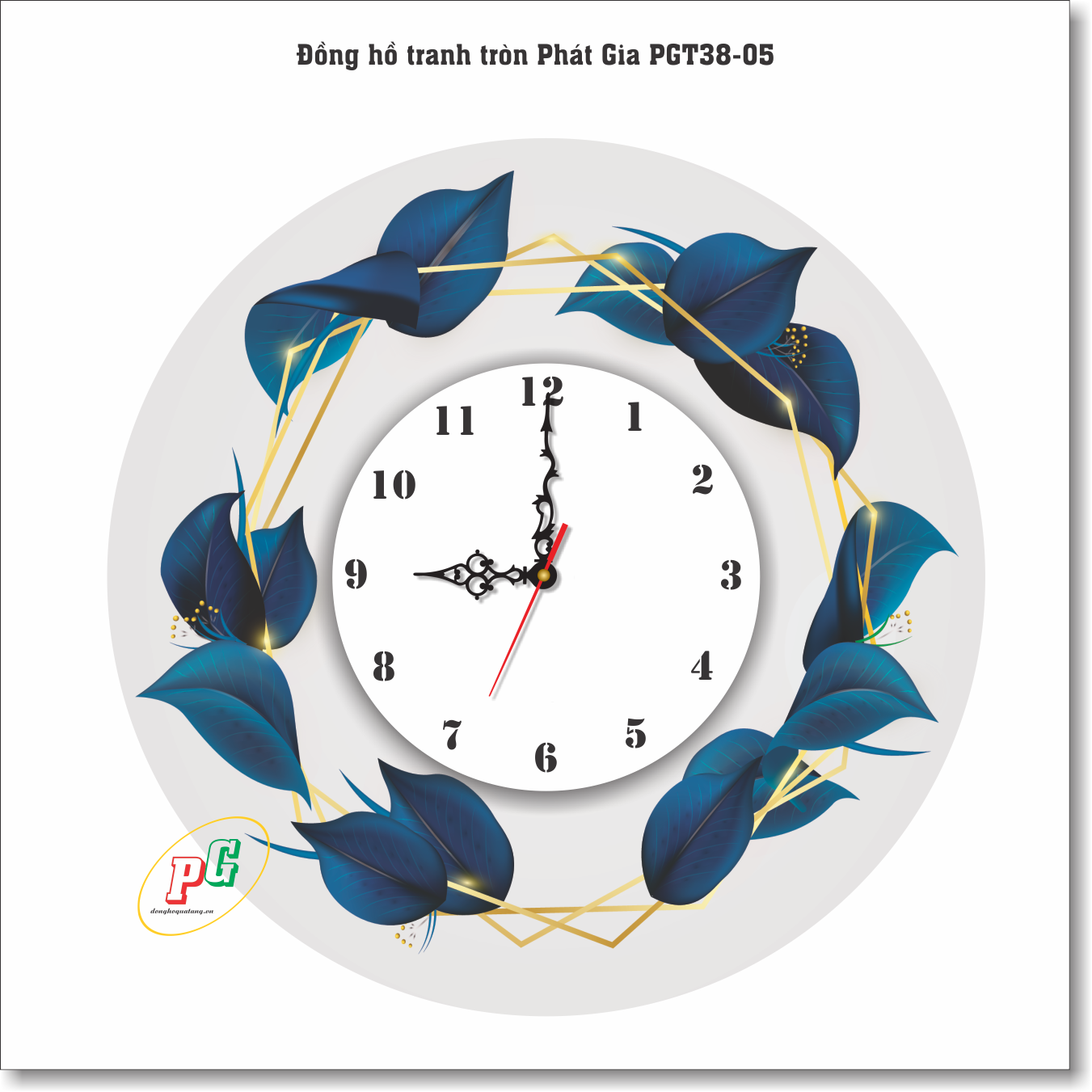 Đồng hồ treo tường, đồng hồ tranh treo tường, đồng hồ dạng tròn, đồng hồ độc lạ, đồng hồ treo phòng khách, phòng ngủ, nhà bếp, đồng hồ tranh quà tặng Phát Gia PGT38-05