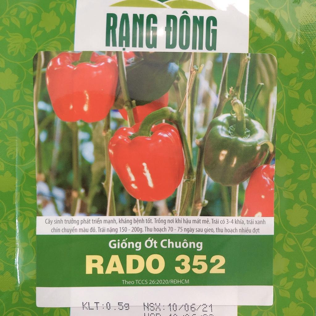 Hạt Giống Ớt Chuông Rado 352 (0,5gr) - Trái xanh chín chuyển đỏ, trái 3-4 khía, nặng 150-200g