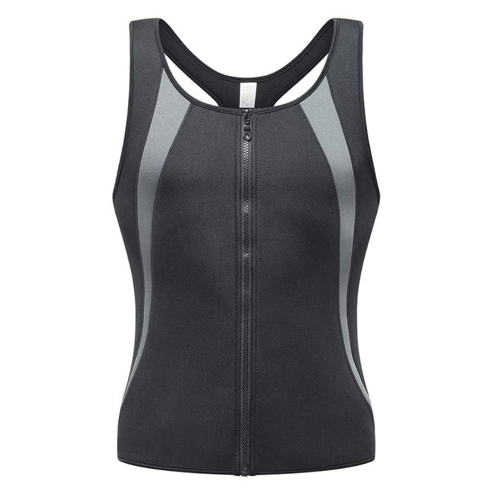 Men's Vest Zipper Fitness Girdle Sports Sweat Suit Shapewear Abdomen Vest