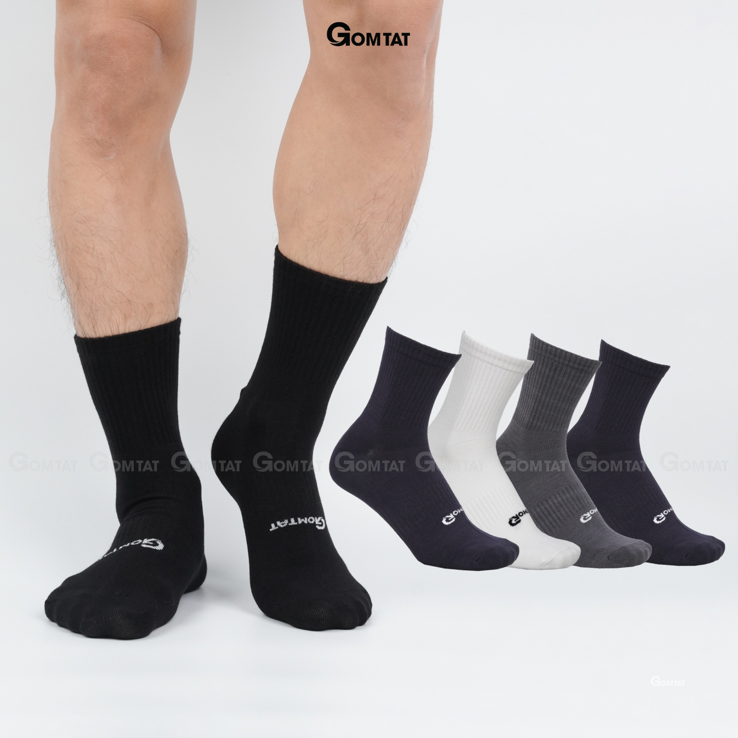 Tất Cổ Cao Sợi Tre Cao Cấp, Vớ Nam Đi Giày Tây Vải Sợi Tre Mềm Mịn, Thoáng Mát - GOMTAT-TRECAO-1DOI