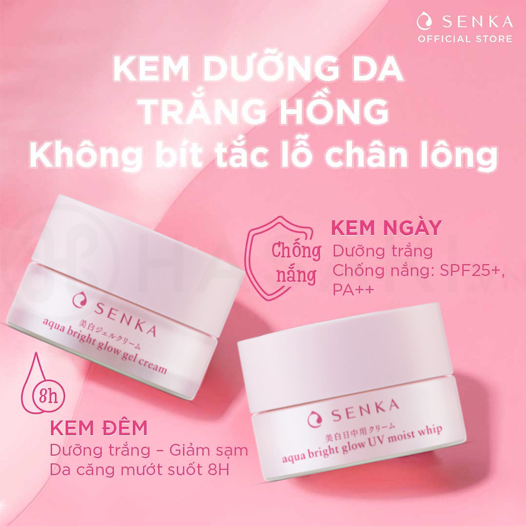 [SENKA] Kem Dưỡng Chống Nắng Ban Ngày Giúp Trắng Da Và Mờ Thâm Nám Chuyên Sâu White Beauty Glow UV Cream SPF25 PA++ 50g