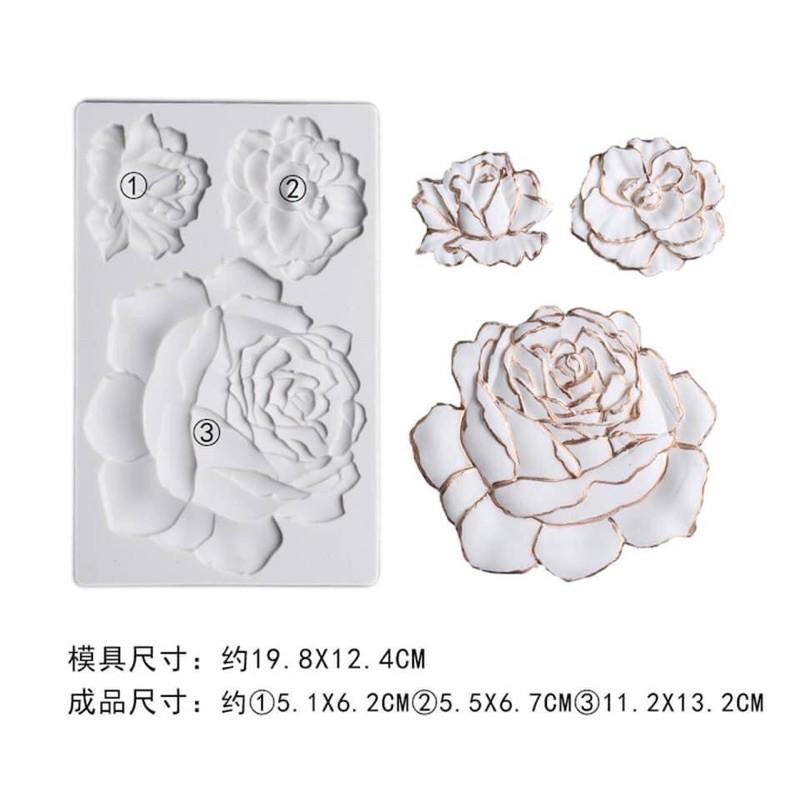 Khuôn silicon 3 bông hoa làm rau câu và hoa đậu
