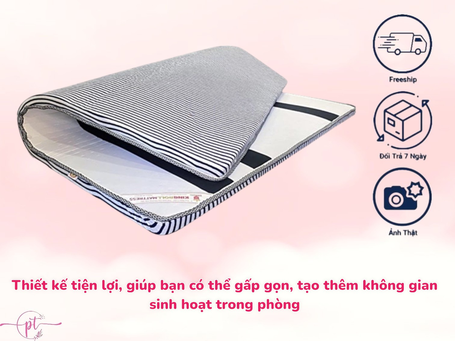 Nệm Cao Su Non Chần Viền Diamond Dày 5cm Kích Thước 80cm/1m/1m2/1m4/1m6/1m8 Đủ Size Tặng Kèm Ga Nệm
