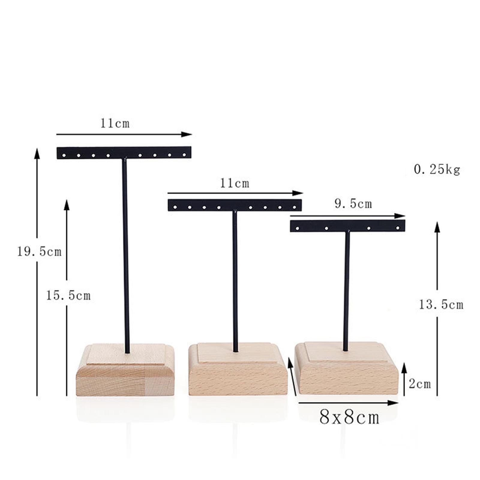 3x Earrings Display Stand Holder Wooden Base for Rings Tradeshow Shops