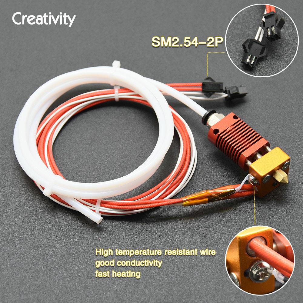 MK8 Máy Đùn Hotend Bộ J-Đầu Nóng Cấp Bộ Đầu Phun 0.4Mm 1.75Mm Cho Ender-3 Ender 5 Ender 3 V2 CR10/CR 10S/Pro 3D Máy In Phần