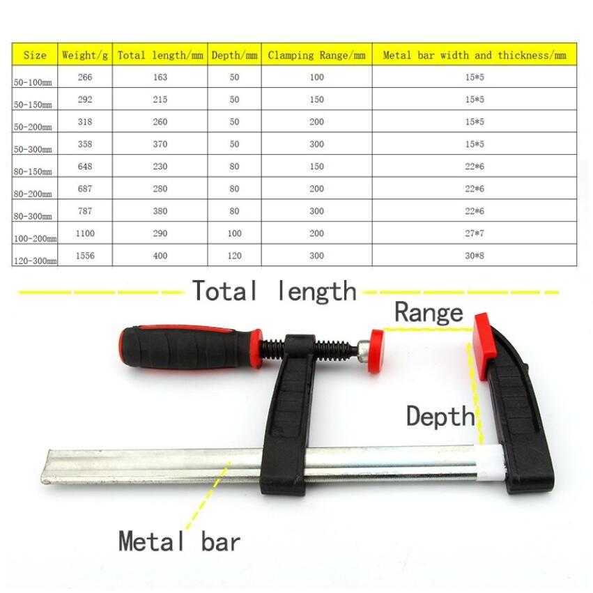 Kẹp chữ F bằng kim loại chịu lực tốt dùng trong nghề mộc