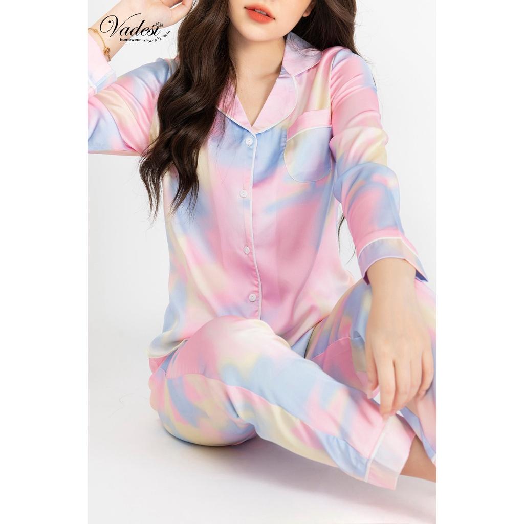 Bộ Đồ Nữ Pijama Dài Tay Lụa Cao Cấp Họa Tiết Đẹp Mềm Mượt Phom Dáng Chuẩn Sang Xịn