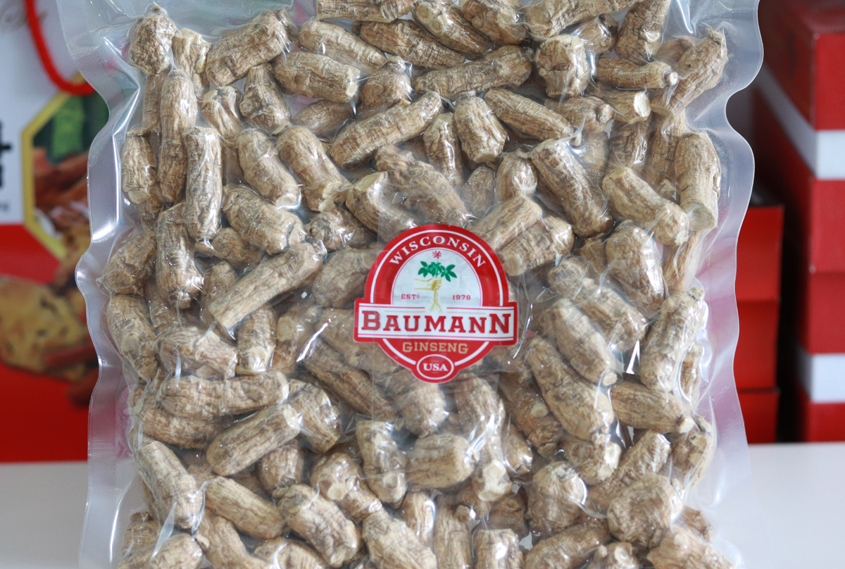 Sâm Mỹ - Sâm Hoa Kỳ Baumann Wisconsin Dạng Củ - Túi 1000 Gam 100% Wisconsin Ginseng Farm