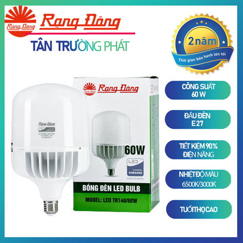 Bóng đèn LED BULB Trụ Nhôm đúc 60W Rạng Đông Model: LED TR140ND 60W