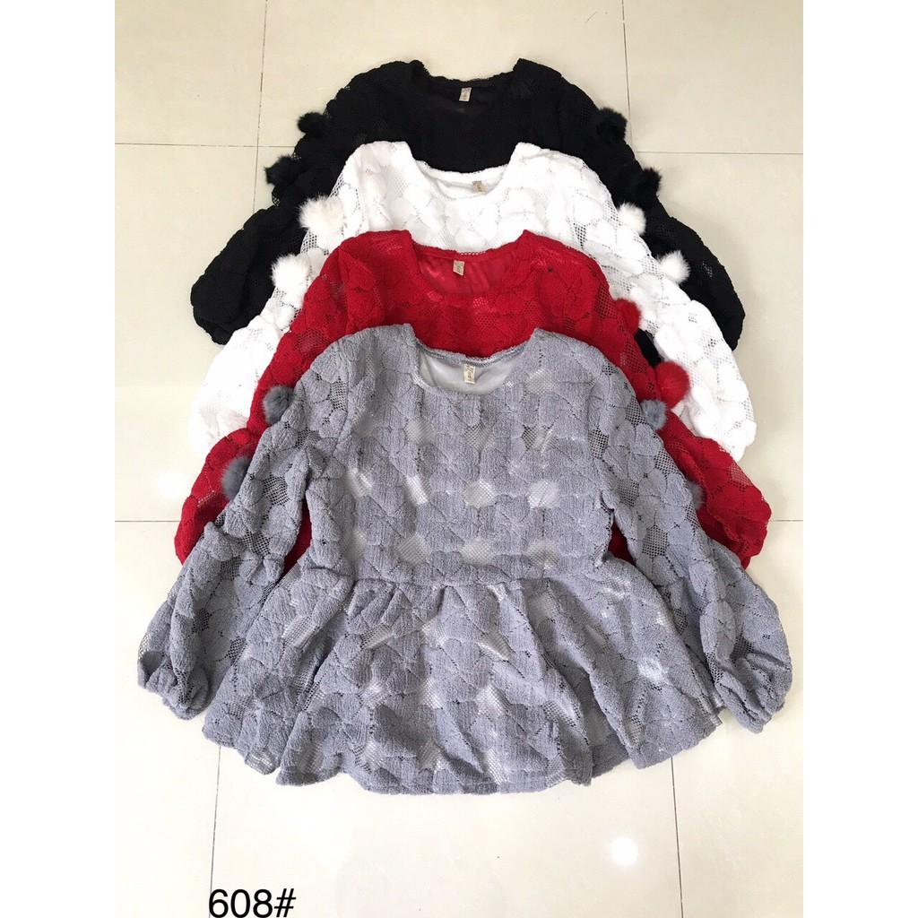 G02. 608. ÁO BABYDOLL QUẢ BÔNG HOA NỔI