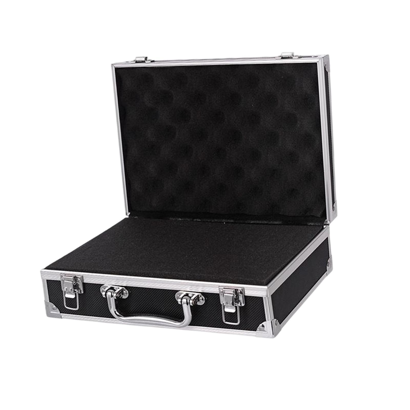 Aluminum Alloy Carrying Case Lightweight Waterproof Briefcase Multipurpose Black