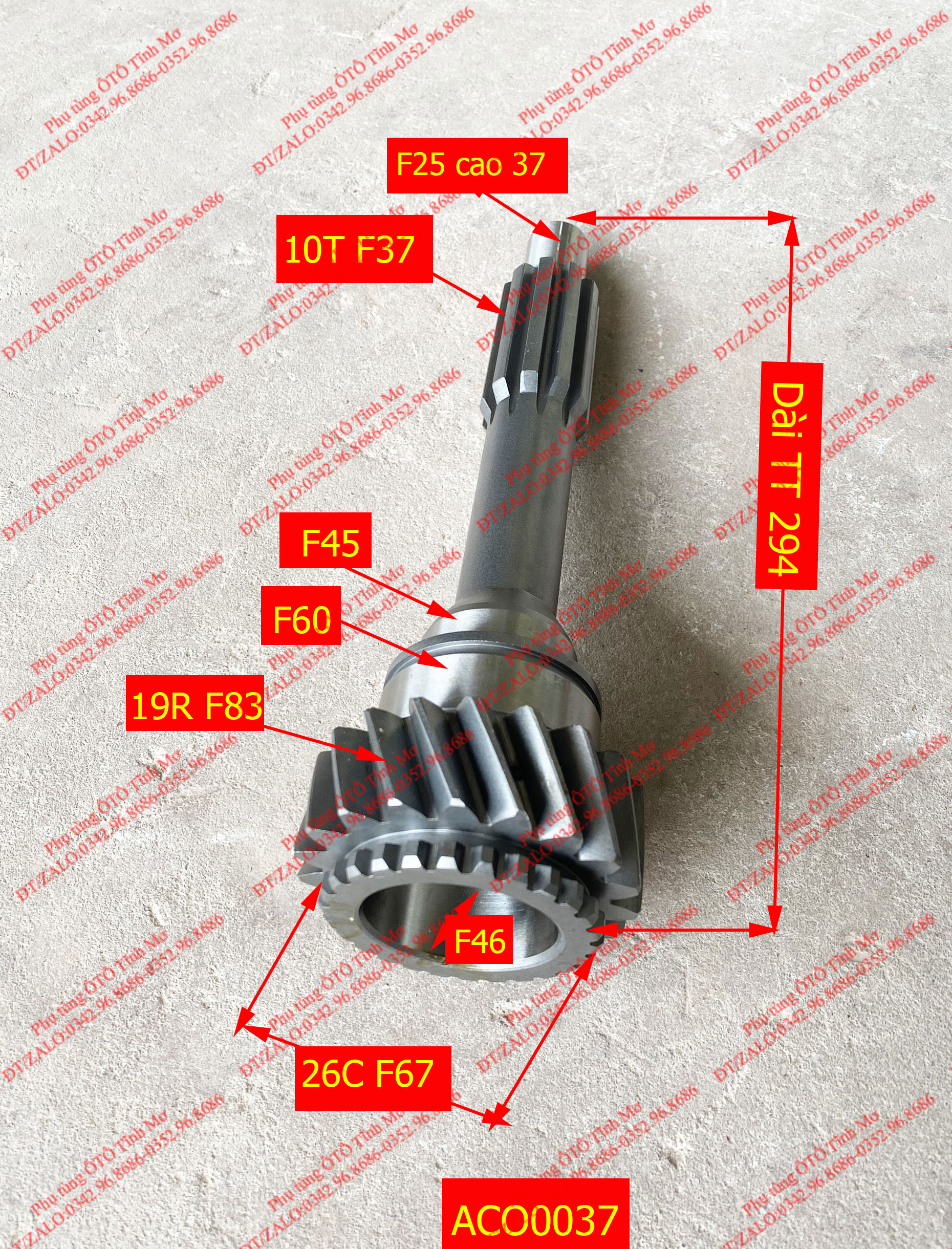 a cơ chính WLY5T46 19R dài 29.4cm