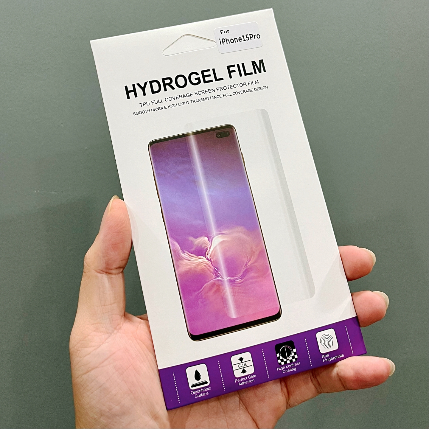 Miếng Dán Màn Hình Hydrogel HD Cho Điện Thoại Iphone 15/ 15 Plus/ 15 promax/ 15 pro Chống Vân Tay, Tự Phục Hồi _ Hàng Chính Hãng