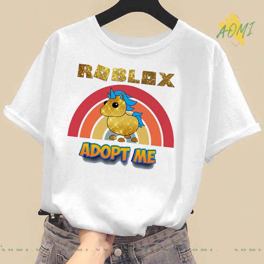 ÁO THUN ROBLOX UNISEX PHÔNG TRẮNG NAM NỮ GIA ĐÌNH CẶP ĐÔI SIZE TRẺ EM CHO BÉ TRAI GÁI AOMIVN