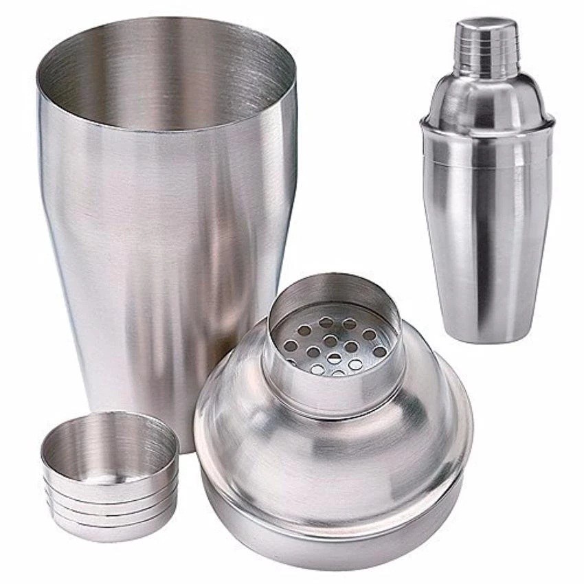 Bình lắc Shaker INOX pha chế Cocktail cà phê trà sữa, nước trái cây. Dụng cụ định lượng 500ml, 700ml