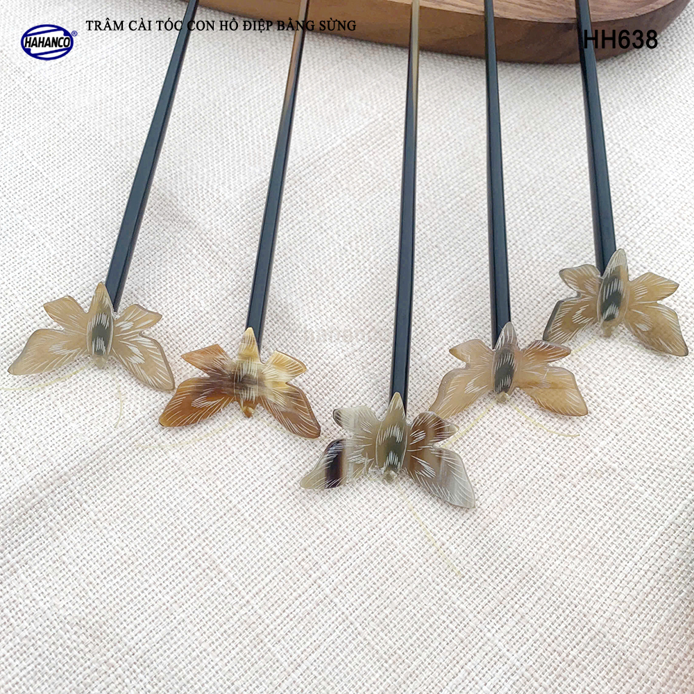 Trâm Cài Tóc Hồ Điệp Bằng Sừng HAHANCO Phụ Kiện Cài Tóc Cho Phái Nữ - HH638