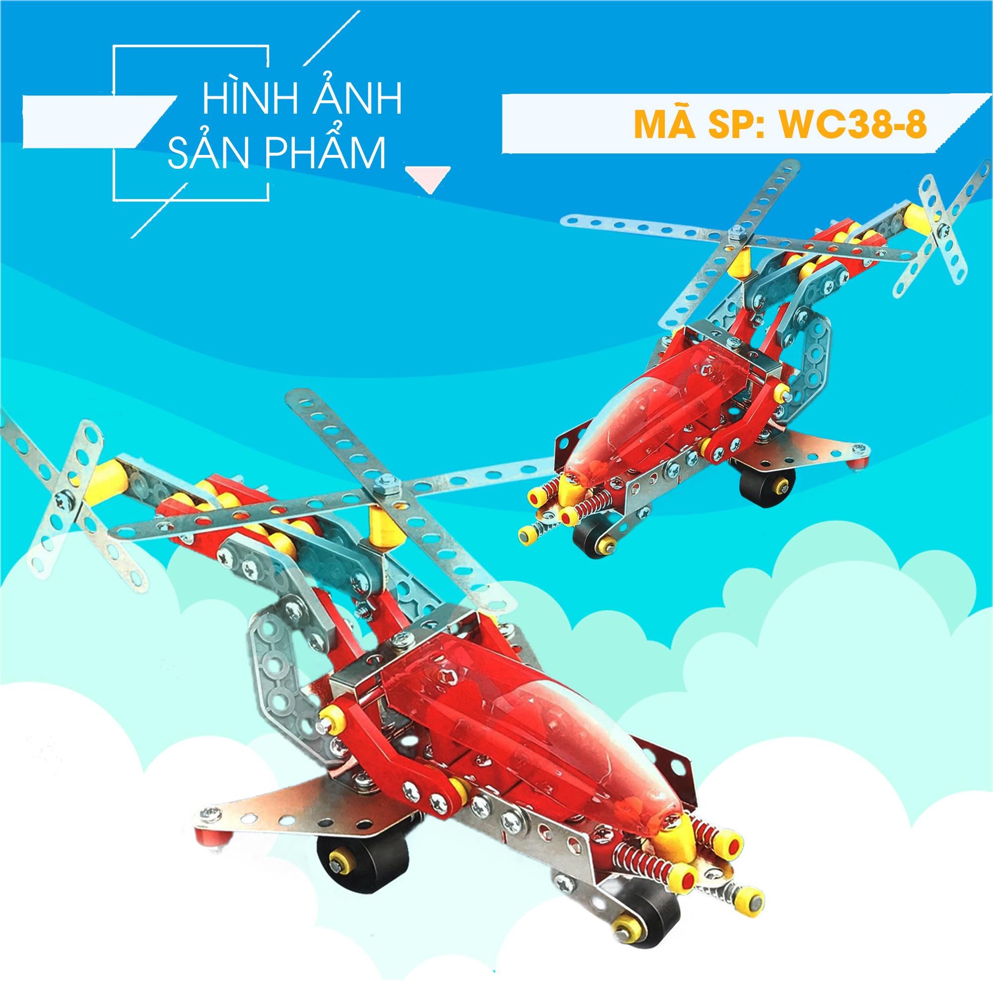 ĐỒ CHƠI THÔNG MINH LẮP RÁP MÔ HÌNH MÁY BAY TRỰC THĂNG 204 CHI TIẾT WC38-B