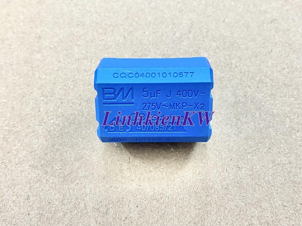 Tụ Bếp từ 5UF 400VDC 275VAC dáng nằm mới Chính gốc BM !