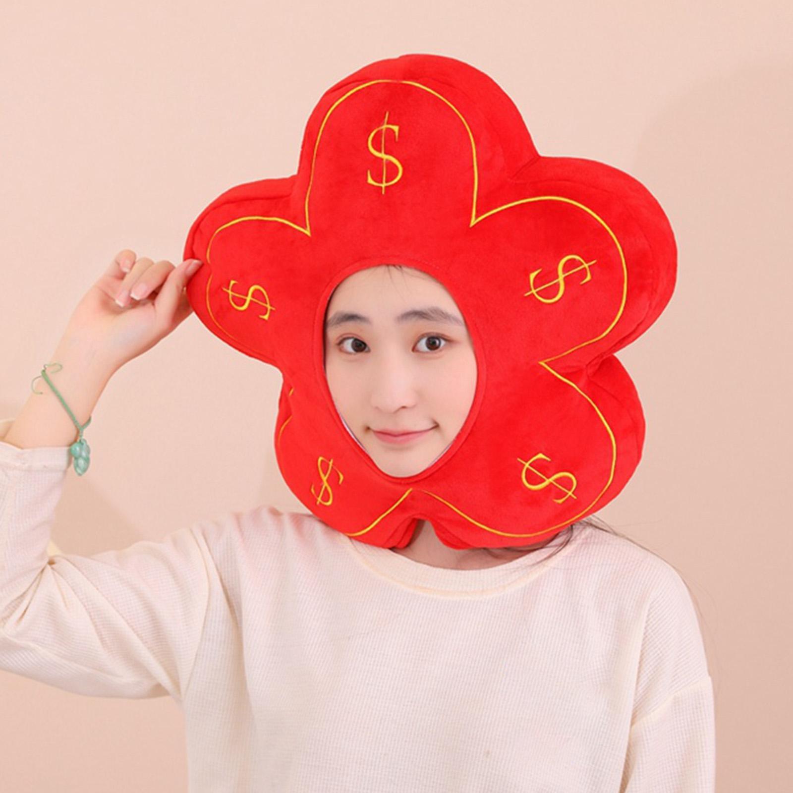 Plush Hat Flower Hat Cartoon Adult for Halloween Cat Women Unisex Dog Plush Headgear for Festival Christmas Photo Prop Toy Cartoon Plush Hat