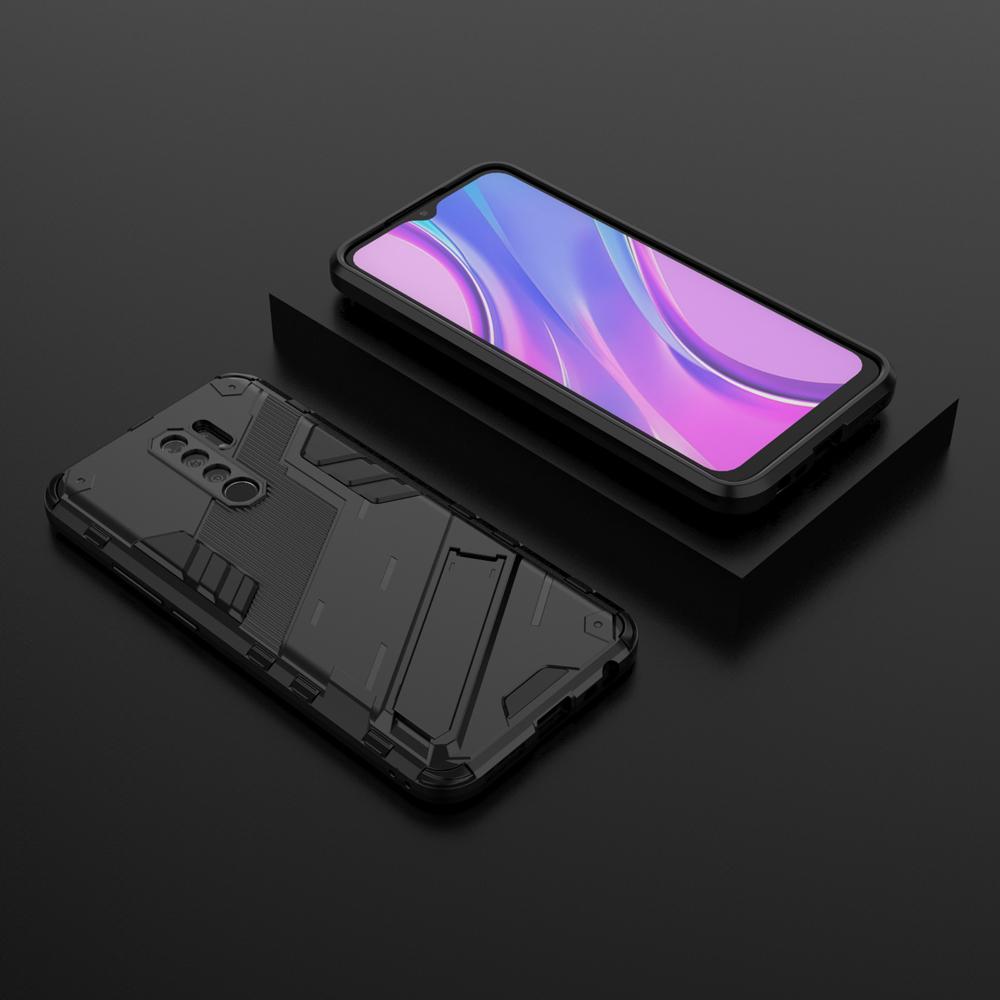 Ốp lưng cho Xiaomi Redmi 9, Ốp chống sốc Iron Man PUNK cao cấp kèm giá đỡ cho Redmi 9