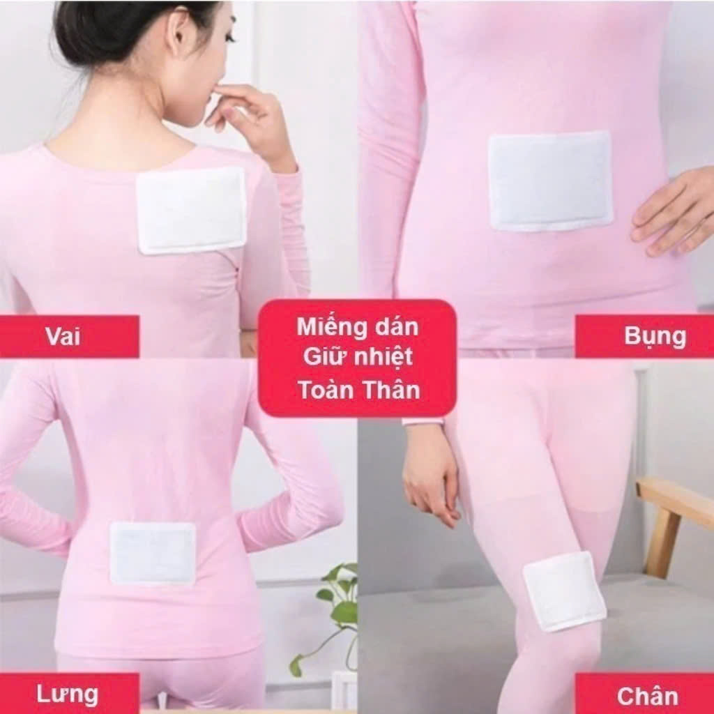 COMBO 5 Miếng Dán Giữ Nhiệt Cơ Thể 6 giờ Văn Phòng Phượt Du Lịch Dã Ngoại - Hàng Nhập Khẩu