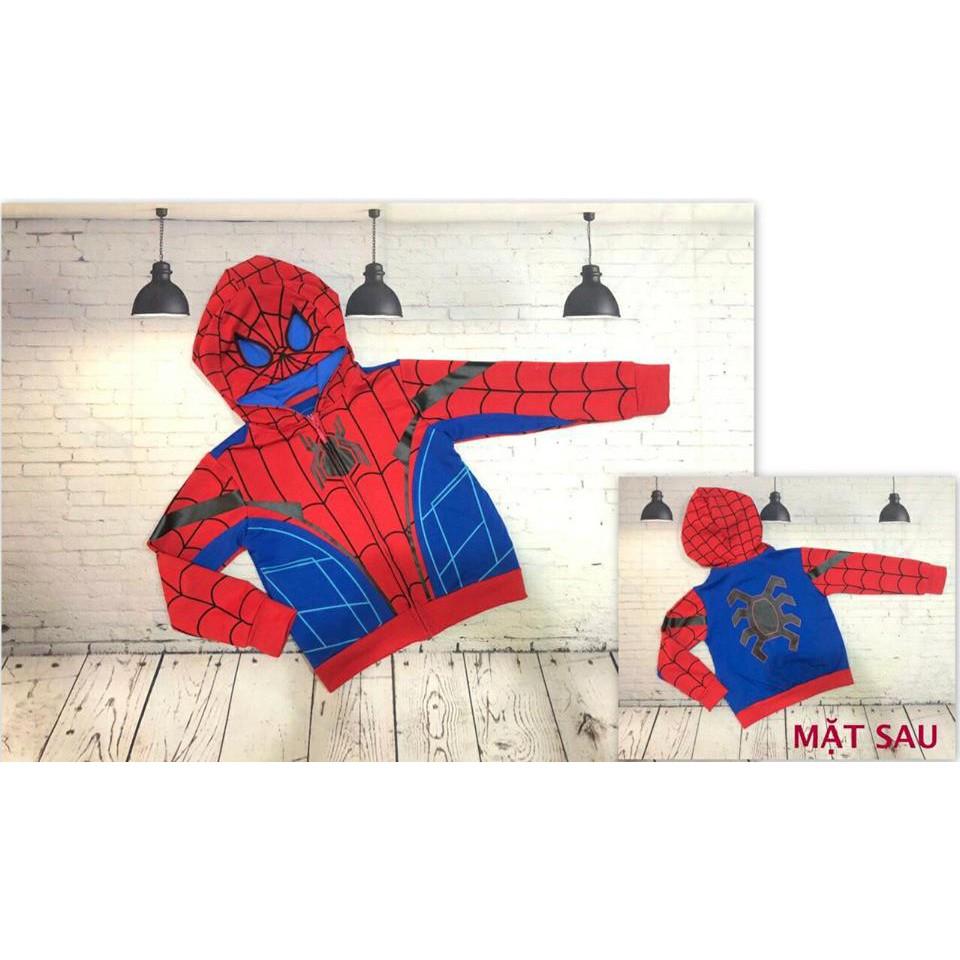 Áo khoác bé trai siêu nhân nhện cho bé ấm áp mùa mưa hàng vnxk