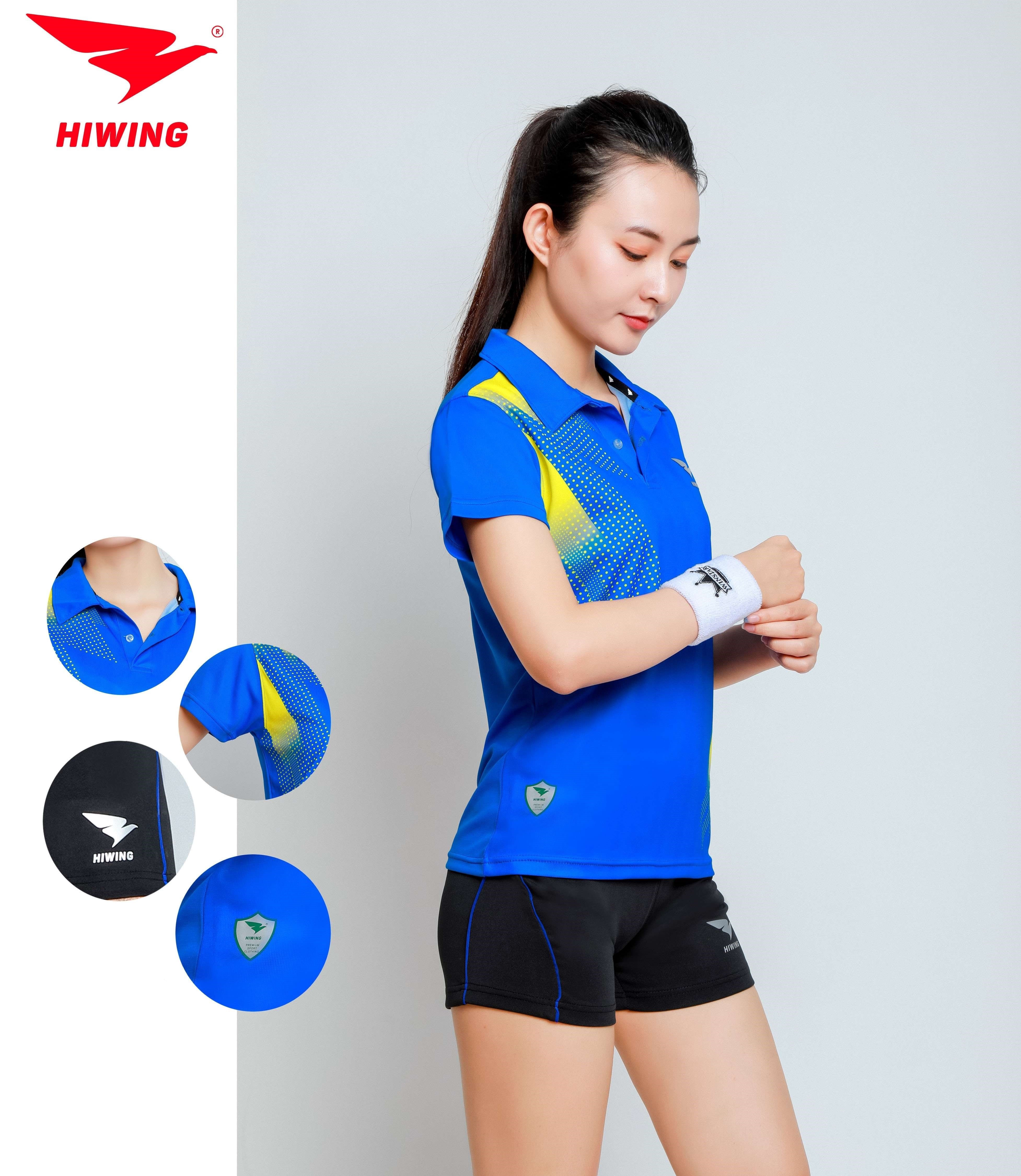 Quần áo cầu lông cao cấp thương hiệu HIWING W1 màu xanh dương