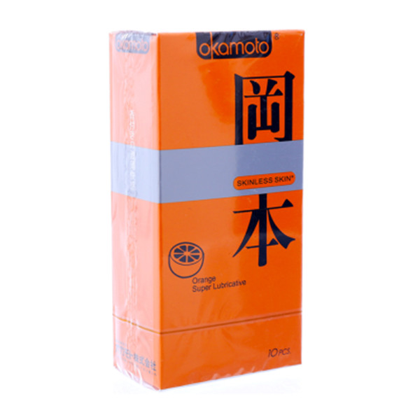 Bao Cao Su Siêu Mỏng, Hương Cam Okamoto Skinless Skin Orange Lubricated Hộp 10 Chiếc