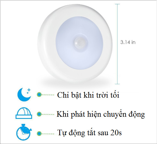 Đèn led dùng pin cảm ứng chuyển động hồng ngoại