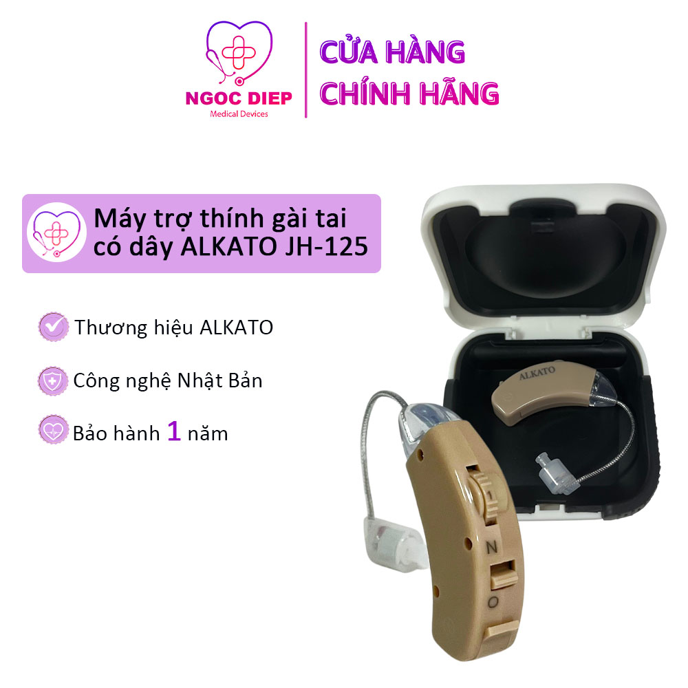 Máy trợ thính ALKATO JH-125 - Tai nghe trợ thính không dây gài tai sử dụng pin dành cho người lớn và trẻ em