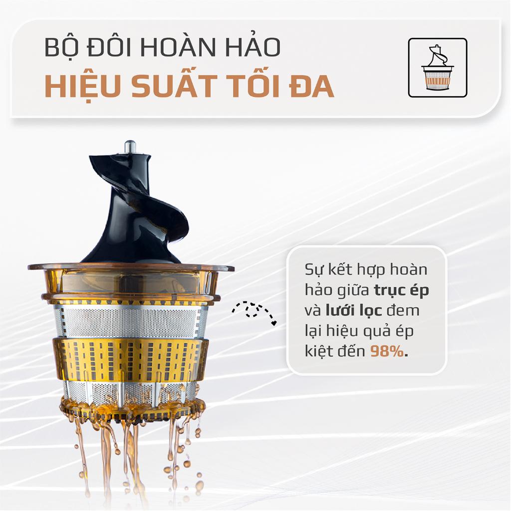 Máy Ép Chậm OLIVO SJ200, Công Suất 240W, Ép Kiệt Bã,  Tốc Độ Chậm 39 vòng/phút, Hàng Chính Hãng