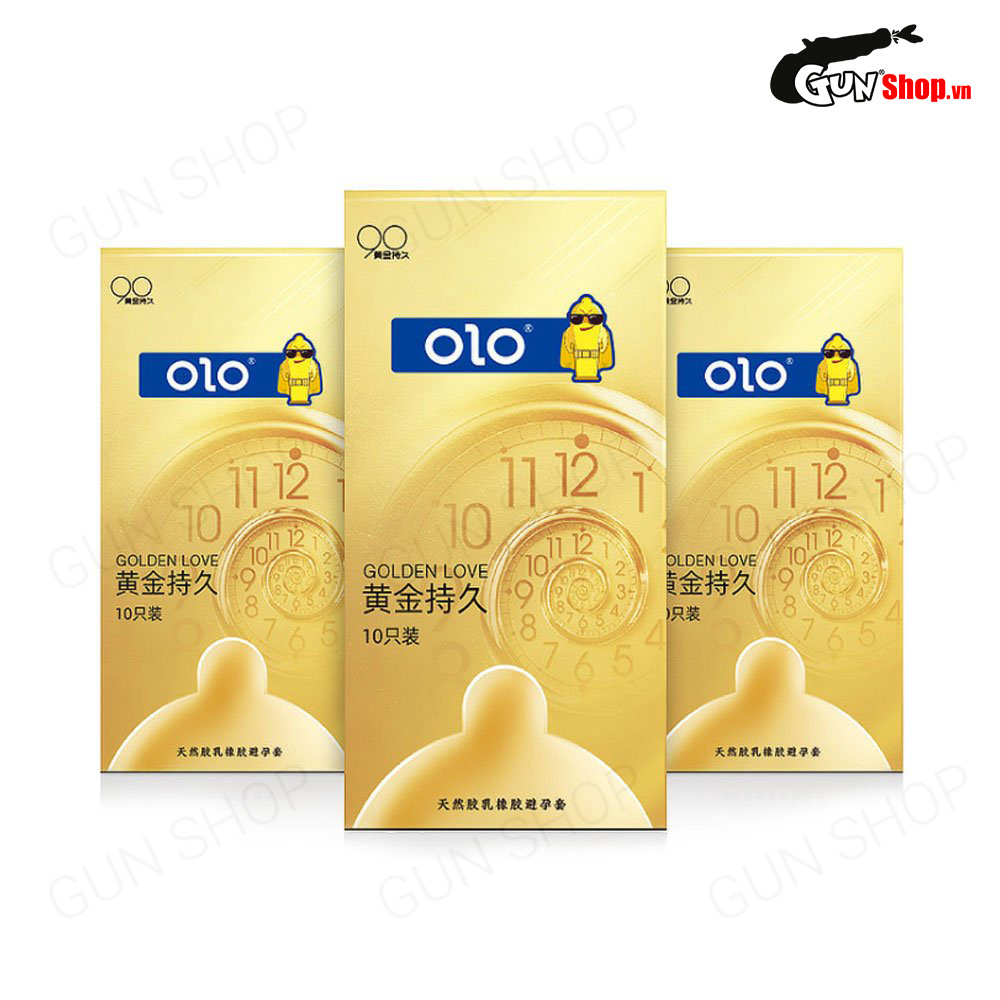 [Hộp 10 cái] Bao cao su OLO 0.01 Gold - Siêu mỏng, kéo dài thời gian