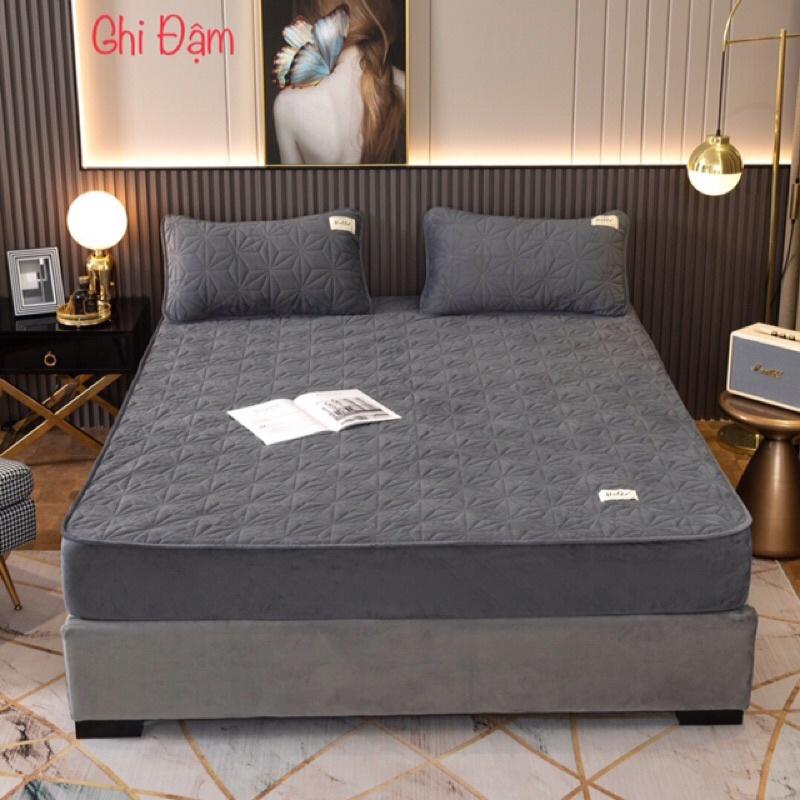 Thảm nỉ nhung trần trám 2m2 3 món với thiết kế túi bên hông