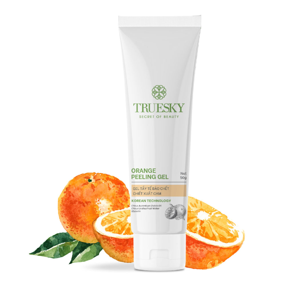 Tẩy tế bào chết da mặt Truesky Orange Peeling Gel dạng gel chiết xuất cam 50g