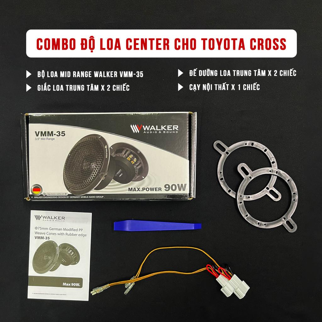 Combo Kèm Dưỡng Loa Trung Tâm và Loa Mid Dành Cho Toyota Cross - Walker VMM35 CAR AUDIO