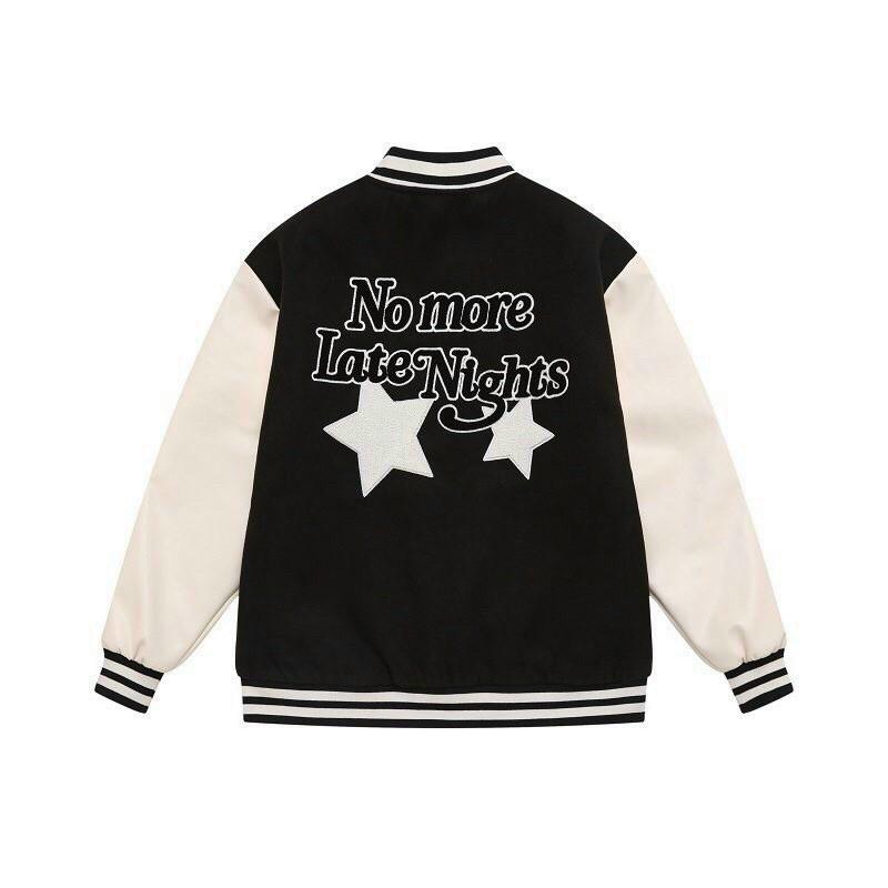 Áo Khoác Bomber Dù 2 Lớp in L.A Print NO MORE LATE NIGHTS Form Rộng Unisex Nam Nữ Ulzzang KUN