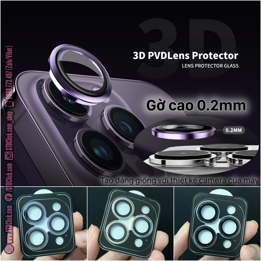 KÍNH CAMERA DÀNH CHO IPHONE 14 PRO MAX - 14 PRO - 14 PLUS - 14 MINI URR AUTOBOT 3D AR SIÊU MỎNG