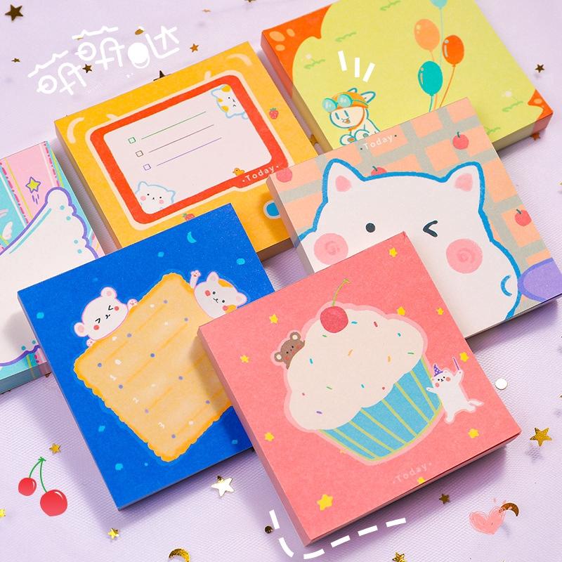 Sticky Notes/ Stationery / Paper, Korean cute girl cartoon notes for students, size 14 * 10 cm, 50 pages, Ready stock 【lyfs