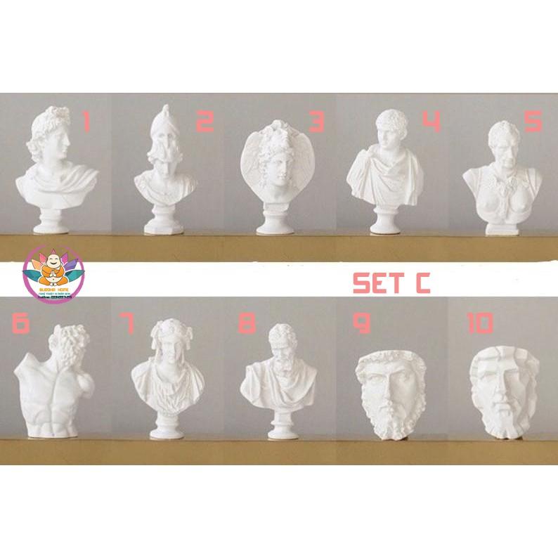 Đầu tượng bán thân mini nhựa thạch cao trang trí