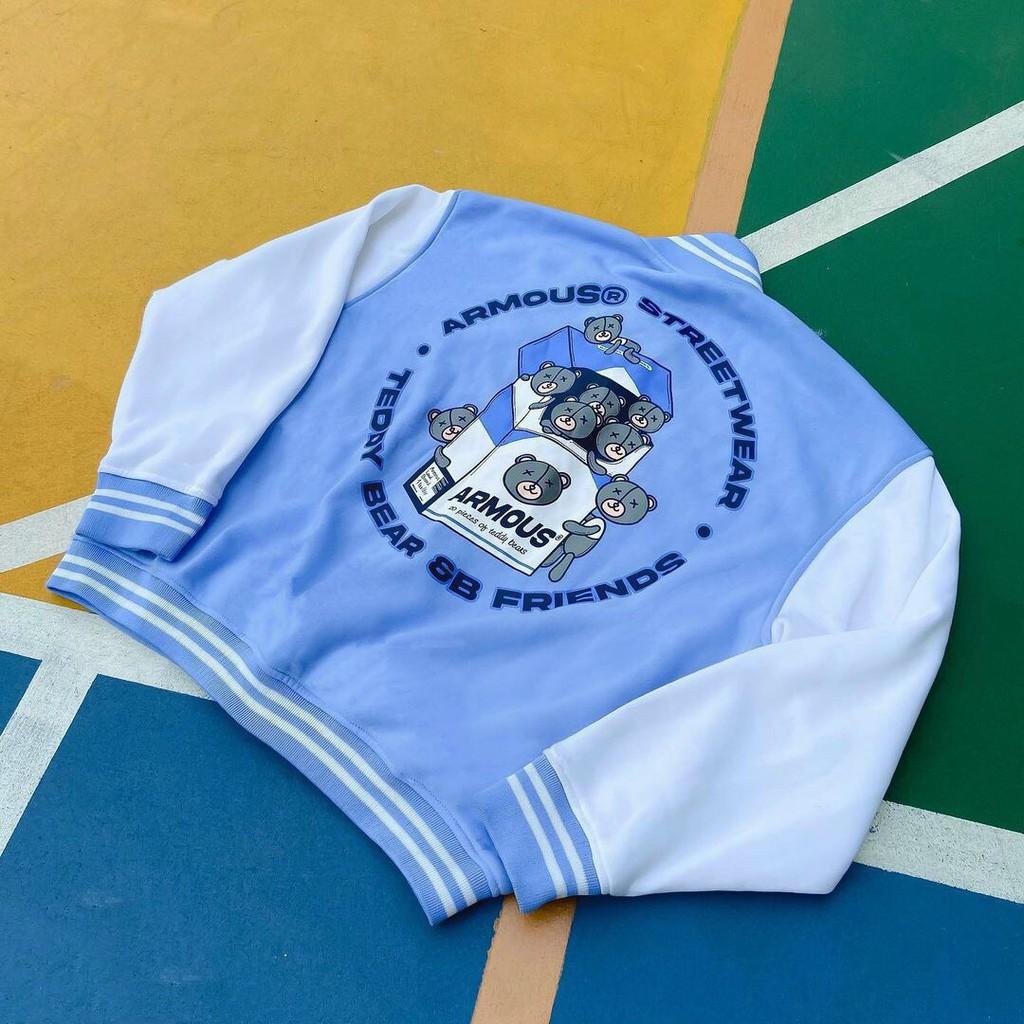 Áo khoác nỉ Bomber Ảmous siêu cute cho bạn nữ, chất vải thun co giãn 4 chiều mặc thoải mái